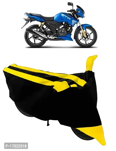 GUBBINS Semi Waterproof Motorcycle Cover Compatible with TVS Apache All Weather Dustproof Cover (Yellow)