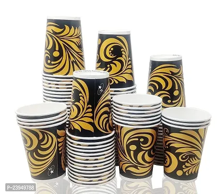 Disposable Printed Paper Cup for Hot Coffee Drinks for Party-250 ml, 100 Pieces