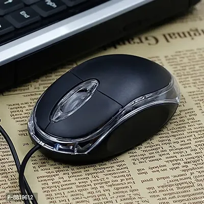 Portable 3D Optical Wired USB Mouse with 1.5m Cable (Black)-thumb2