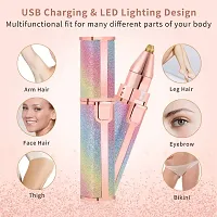 Branded Portable eyebrow trimmer for women, epilator for women, facial hair remover for women, Face, Lips, Nose Hair Removal Electric Trimmer with Light Rainbow-thumb1
