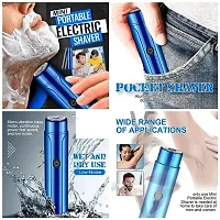 Mini Portable Electric Shaver - USB Rechargeable Safety Best Razors with Waterproof Compact Cordless Quick Charge Nose Mustache Trimmer for Wet and Dry Use Rotary Mens Shaver for Traveler-thumb2