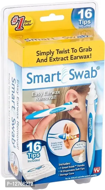 Smart Swab Silicone Easy Earwax Removal with 16 Replacement Disposable Soft Tips/Ear Wax-thumb0