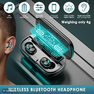 Newest M10 Wireless In Ear Earbuds Bluetooth 5.0 Headphones Mini Stereo Earbuds Sport Headset Bass Sound Built-in Mic phone (Black)-thumb0