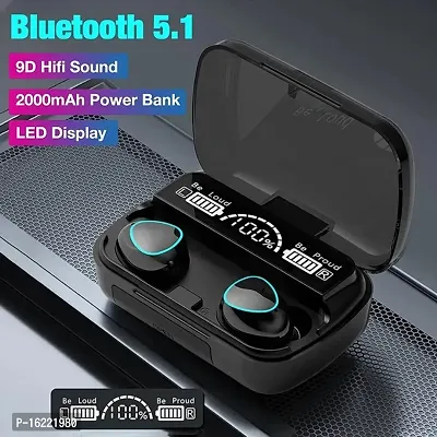 M10 Tws Wireless Bluetooth 5 1 Earphone 2000Mah Power Bank True Wireless Headphones Sports Bluetooth Headset 9D Hifi Sound Earbuds Black Color-thumb0