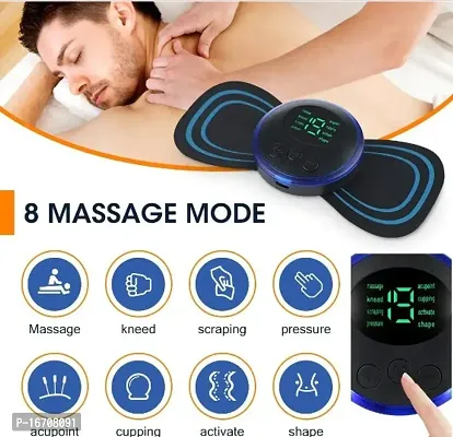 Portable Rechargeable Full Body Massager For Pain Relief Butterfly Mini Massager Ems Massager Neck Massager For Cervical Pain Mini Massager For Shoulder Arms Legs Blue Mini Massager Healthcare Massagers