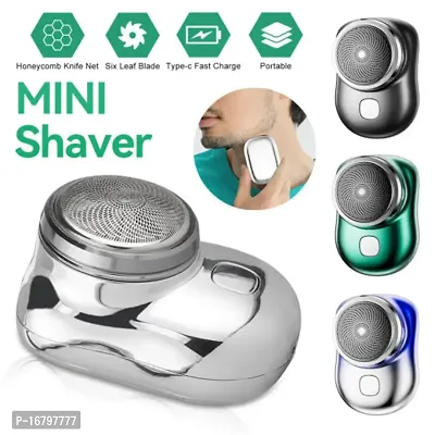 Mini Shave Portable Electric Shaver Zao Electric Face Razor For Men Mini Shaver Portable Electric Shaver Mini Shave Portable Electric Shaver Silver Green Hair Removal Shavers-thumb4
