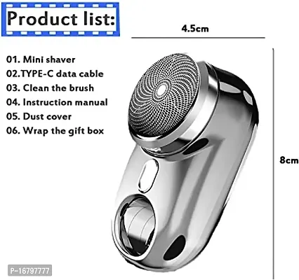 Mini Shave Portable Electric Shaver Zao Electric Face Razor For Men Mini Shaver Portable Electric Shaver Mini Shave Portable Electric Shaver Silver Green Hair Removal Shavers-thumb3