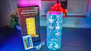 Crystal Table Lamp Rose Lamp with Touch Control, 16 Colors Changing RGB Night Light, Romantic Valentines Day Gift Night Light, USB Rechargeable Battery LED Lamp for Bedroom Living Room Party Decor-thumb2
