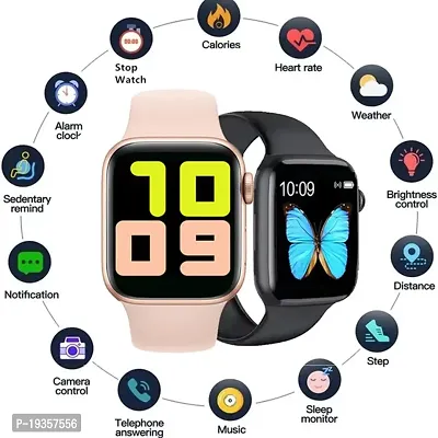 t500 Smart Watch Bluetooth Smart Wrist Watch for Smartphones,Bluetooth Smart Unisex Watch for Boys, Girls, Mens and Womens,Smart Watch (Black)-thumb0