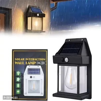Waterproof Outdoor Solar Light,Automatic On Off Motion Sensor Smart LED Solar Lights for Outdoor/Garden Wall Fence Farmhouse (Matte)-thumb0