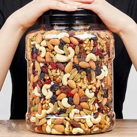 Natural Mix Dry Fruit | Panchmeva | 1KG | JAR | Almonds, Cashews, Raisins, Dry Dates, Pistachios, Figs, Assorted Fruits  Nuts  (1 kg)