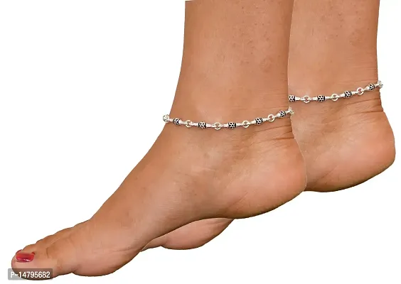 White Metal Payal Anklets Indian Traditional Ethnic Fashion Foot Jewellery Artificial Alloy Anklet