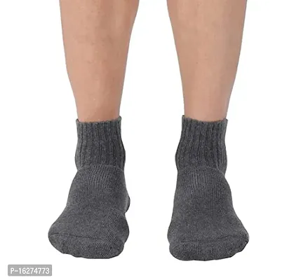 Ankle Length Cotton Socks for Men and Women , Pack of 3 Multicoloured Socks - Free Size-thumb3