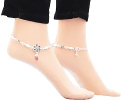 Wedding Wear Anklet For Women  Girl Silver Payal-thumb1