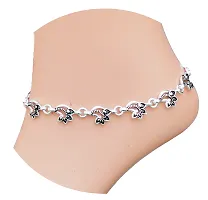 Indian Traditional payal Girls and Women Silver Plating White Metal Payal Alloy Anklet-thumb1