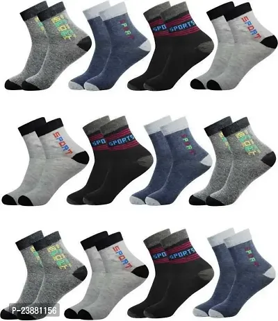 Men's And Women's Solid Cotton Ankle Socks | Stylish  Casual Wear (Multi-Coloured) Pack Of 12 Pair Free Size-thumb0