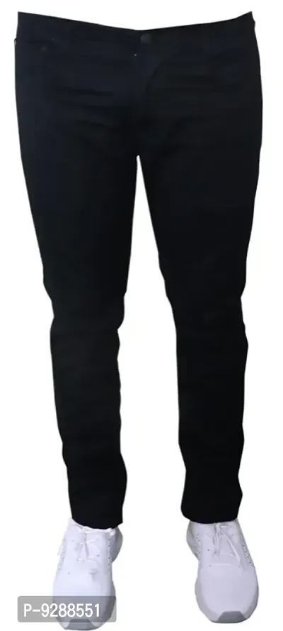 Black Cotton Jeans for Men-thumb0