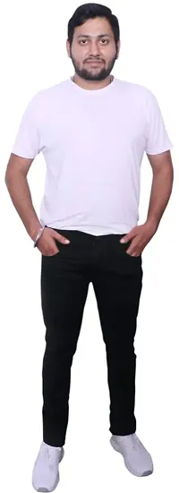 Black Cotton Jeans for Men-thumb3