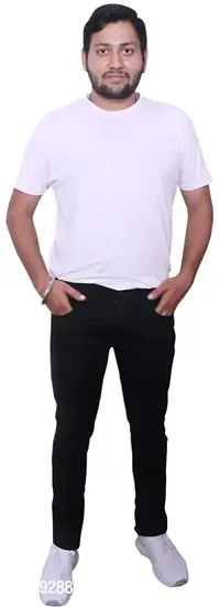 Black Cotton Jeans for Men-thumb4