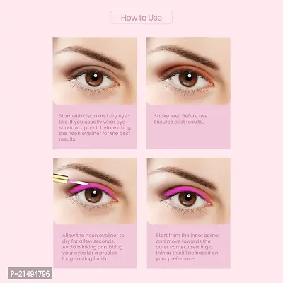 B.O.B.I Pink Neon Eyeliner Long-Lasting, Waterproof, Smudge Proof, and Vibrant-thumb4