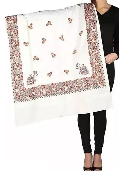 Comfortable Multicoloured Printed Wool Shawls For Women
