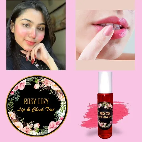 ROZY COZY Lip And Cheek Tint (PINK PLUSH) for Women and girls | 100% Organic with Pure  Natural Ingredients | Waterproof Long Lasting Lip  Cheek Tint liquid lip tint liquid