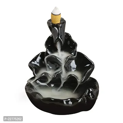 Back Flow Smoke Fountain Black Burner Showpiece  with 10 Smoke Cone-thumb0