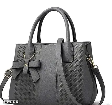 Stylish Grey PU Solid Handbags For Women-thumb0