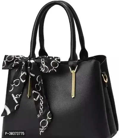 Stylish Black PU Solid Handbags For Women-thumb0