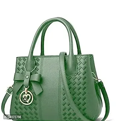 Stylish Green PU Solid Handbags For Women-thumb0