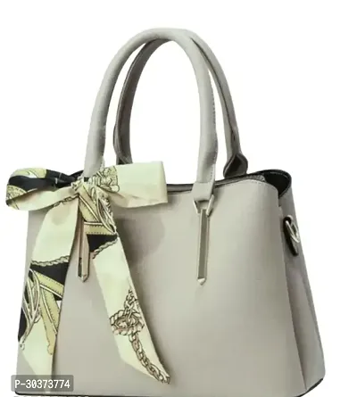 Stylish White PU Solid Handbags For Women