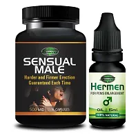 Sensual Male  Hermen Sex Capsule For Men Sex Oil Sexual Oil Massage Gel Sexual Capsule | Increase Sex Time  Power  Long Time Power Male Sex Enhancement For 9 Inches Orgasm (Zero Side Effects)-thumb1