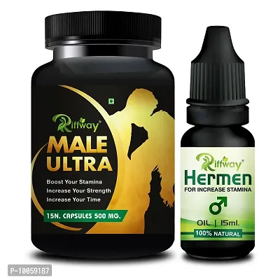 Male Ultra Sexual Capsule With Hermen Combo Long Time Sex Capsule Sexual Oil | Sex Oil For Men Long Time Massage Oil For Men | Ling Capsule Ling Oil | Long Timing Sex Power  For S-E-X Longer Orgasm ( pack Of 2 )-thumb0