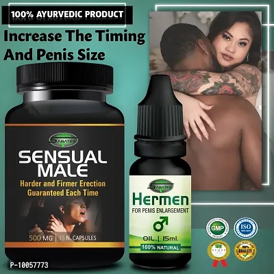 Sensual Male  Hermen Sex Capsule For Men Sex Oil Sexual Oil Massage Gel Sexual Capsule | Increase Sex Time  Power  Long Time Power Male Sex Enhancement For 9 Inches Orgasm (Zero Side Effects)-thumb0