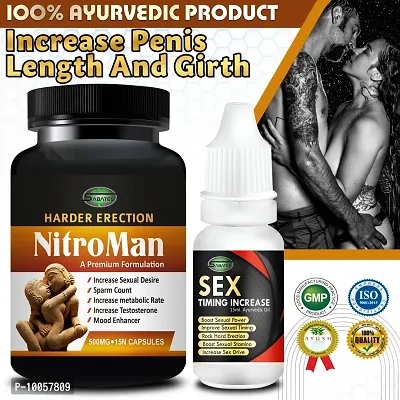 Nitro Man  Sex Timing Increase Stamina For Oil Long Time Power Male Sex Enhancement For 9 Inches Orgasm (Zero Side Effects)-thumb0