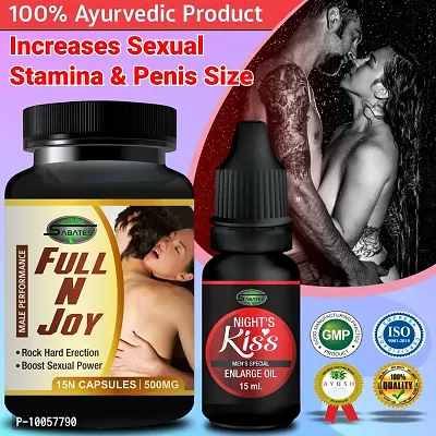 Full N Joy  Night Kiss Sex Capsule For Men Sex Oil Sexual Oil Massage Gel Sexual Capsule | Increase Sex Time  Power  Long Time Power Male Sex Enhancement For 9 Inches Orgasm (Zero Side Effects)-thumb0