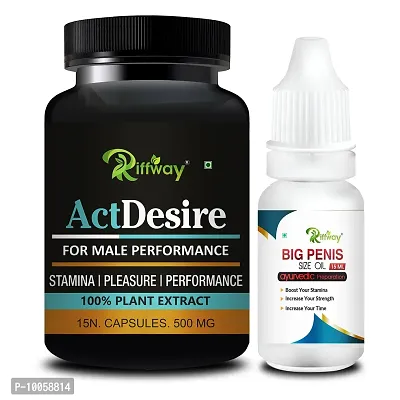 Act Desire Sexual Capsule With Big Pen Combo Long Time Sex Capsule Sexual Oil | Sex Oil For Men Long Time Massage Oil For Men | Ling Capsule Ling Oil | Long Timing Sex Power  For S-E-X Long Orgasm ( pack Of 2 )-thumb0