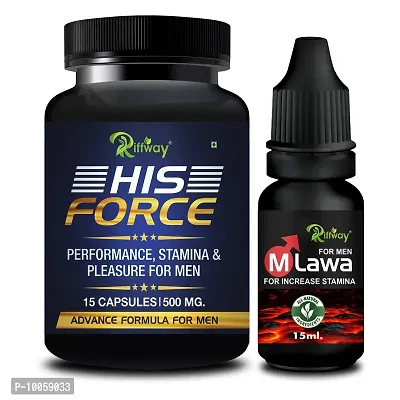 His Force Sexual Capsule With M Lawa Combo Long Time Sex Capsule Sexual Oil | Sex Oil For Men Long Time Massage Oil For Men | Ling Capsule Ling Oil | Long Timing Sex Power  For S-E-X Longer Orgasm ( pack Of 2 )-thumb0