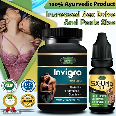 Invigro  SX Urja Sex Capsule For Men Sex Oil Sexual Oil Massage Gel Sexual Capsule | Increase Sex Time  Power  Long Time Power Male Sex Enhancement For 9 Inches Orgasm (Zero Side Effects)-thumb0