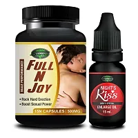 Full N Joy  Night Kiss Sex Capsule For Men Sex Oil Sexual Oil Massage Gel Sexual Capsule | Increase Sex Time  Power  Long Time Power Male Sex Enhancement For 9 Inches Orgasm (Zero Side Effects)-thumb1