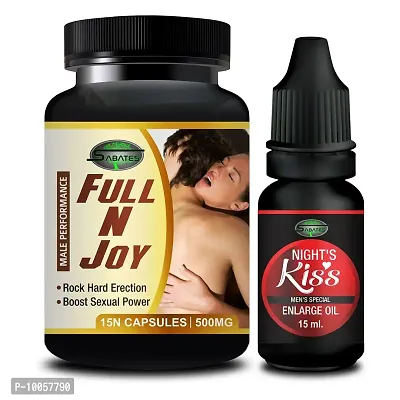 Full N Joy  Night Kiss Sex Capsule For Men Sex Oil Sexual Oil Massage Gel Sexual Capsule | Increase Sex Time  Power  Long Time Power Male Sex Enhancement For 9 Inches Orgasm (Zero Side Effects)-thumb2