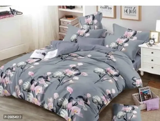 Stylish Cotton Blend Double Bedsheet with 2 Pillow Covers-thumb0