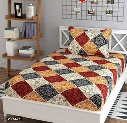 Stylish Cotton Blend Single Bed Sheet with 1 Pillow Cover