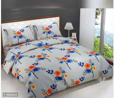 Stylish Cotton Blend Double Bedsheet with 2 Pillow Covers-thumb0