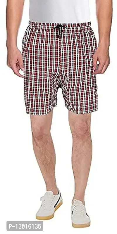 AAVUN Traders Men's Cotton Checkered Printed Boxers, Shorts/Blue, Red and Yellow (Pack of 3) (Colors & Print May Vary)(XX-Large)-thumb3