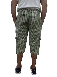 Men's Cotton Checkered Printed 3/4 Capri, Shorts Color Yellow- Size-2XL-thumb1