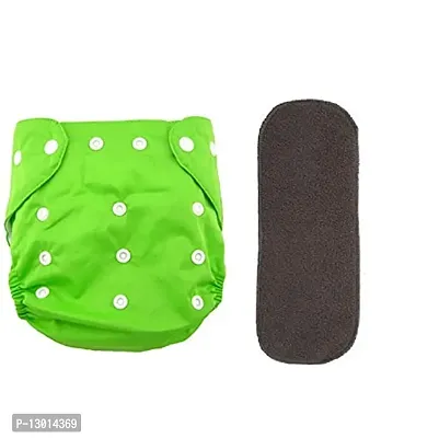 Kokal Washable And Usable Cloth Diapers,Adjustable Size (Green) With 1 Black Insert