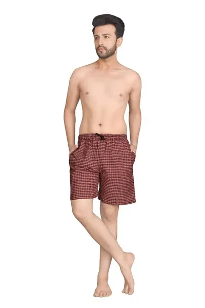 Mens Poly Checked Shorts