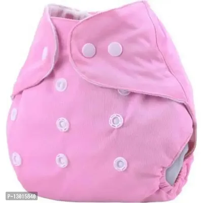 Kokal Solid Cloth Diapers for Babies, Washable Reusable, Adjustable (1 Pink Diaper)-thumb0