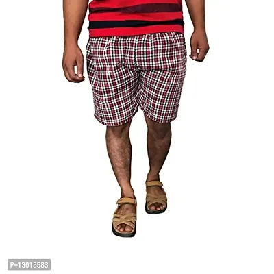 Men Red Checkered Short Boxer Export Quality Nikkar-thumb0